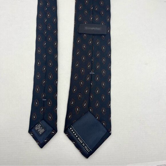 Ermenegildo Zegna Paisley Silk Tie, Blue/Red - Picture 1 of 6